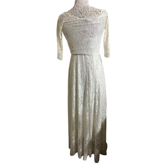 Ivory Lace Maxi Dress by Blush NWT-Romantic Boho Chic-Womens Size Small - Picture 2 of 7